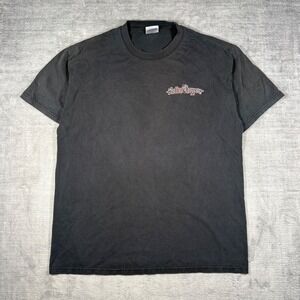 Rotten Choppers Shirt Mens Large Black Vintage Y2K Biker Pinup Girl Iron Cross